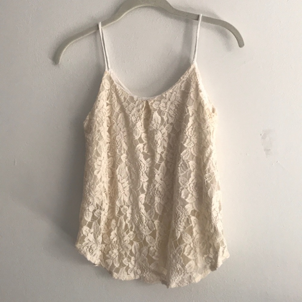 Lacy white tank top